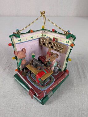 Enesco Mice Sew Christmasy Mouse Sewing Room Christmas Ornament 1992 Vintage